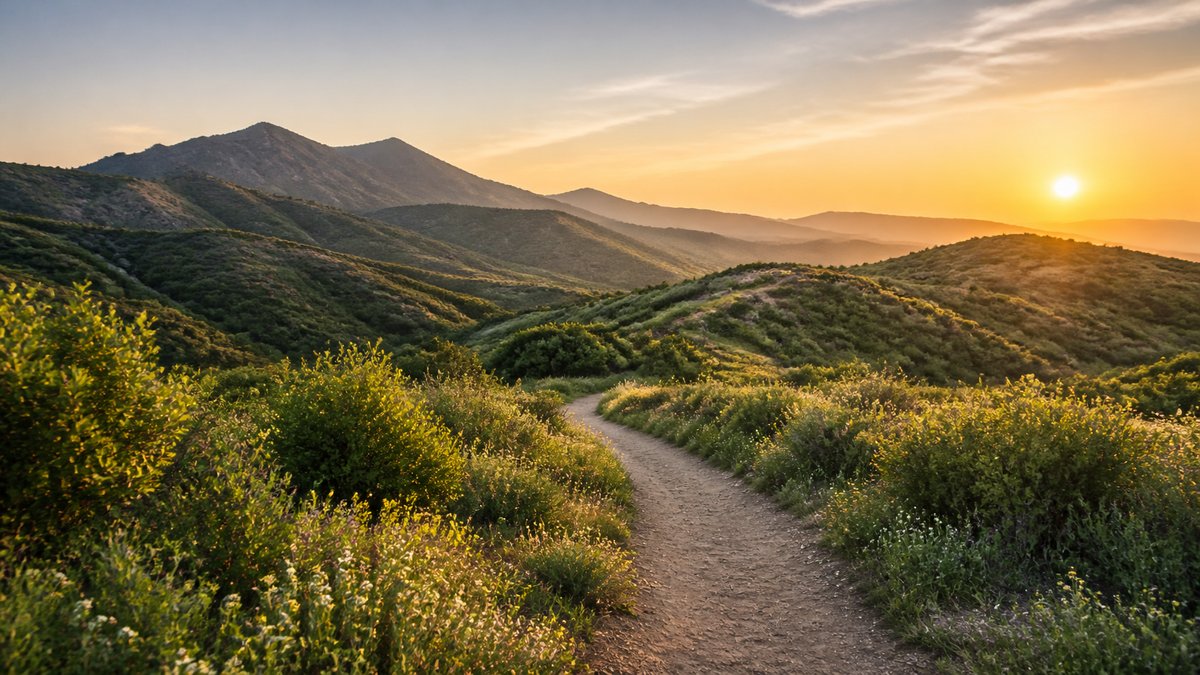 Sunrise hiking trail in the Los Angeles hills, symbolizing life after fentanyl rehab and opioid recovery aftercare